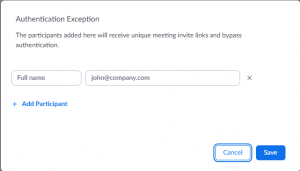 Zoom Meeting Authentication Exception