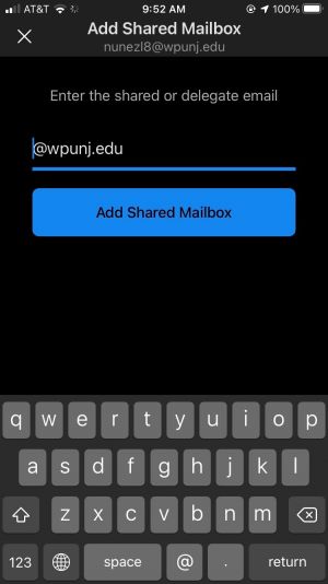 Adding the Shared Delegate Mailbox